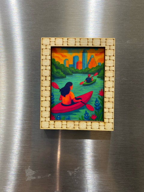 Miniature framed art magnet- Austin Collection