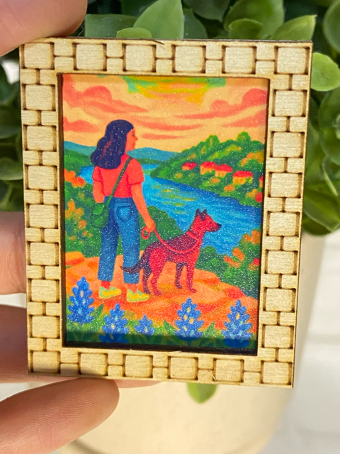 Miniature framed art magnet- Austin Collection