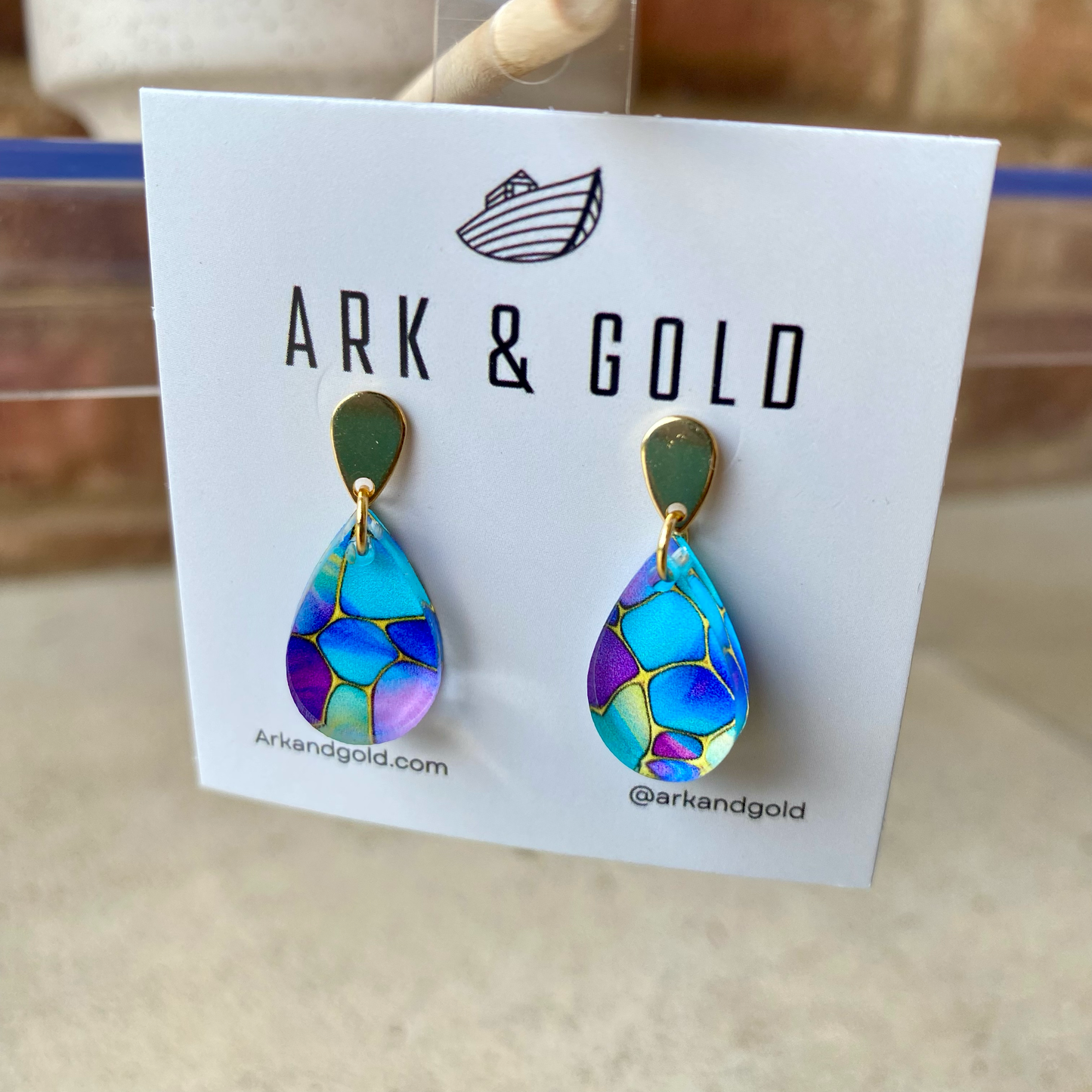 Small Stained Glass Drop Earrings