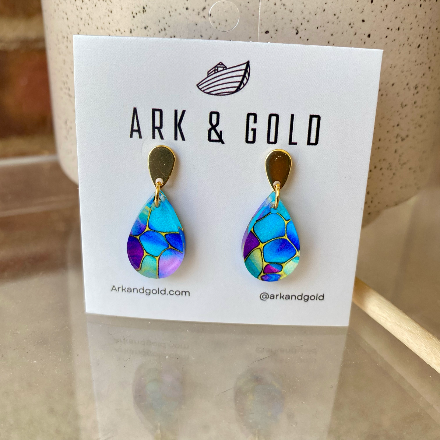 Small Stained Glass Drop Earrings