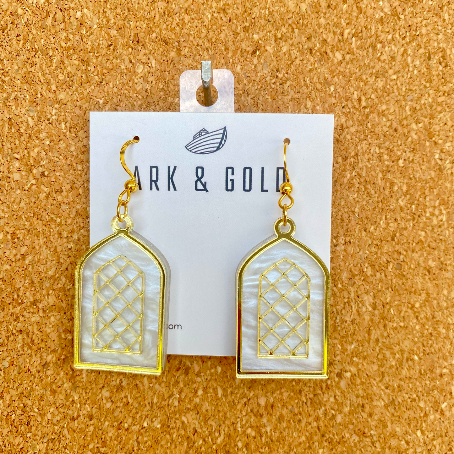 Pearl Window Drop Earrings