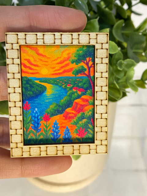 Miniature framed art magnet- Austin Collection