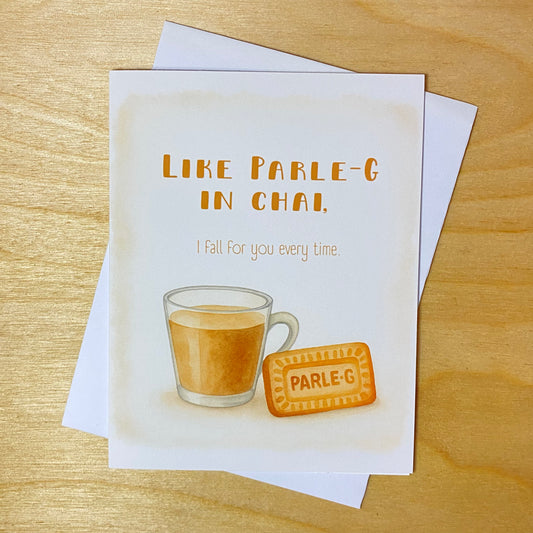 Funny Birthday Greeting Card- Parle-G I fall for you every time