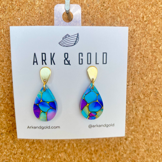 Small Stained Glass Drop Earrings