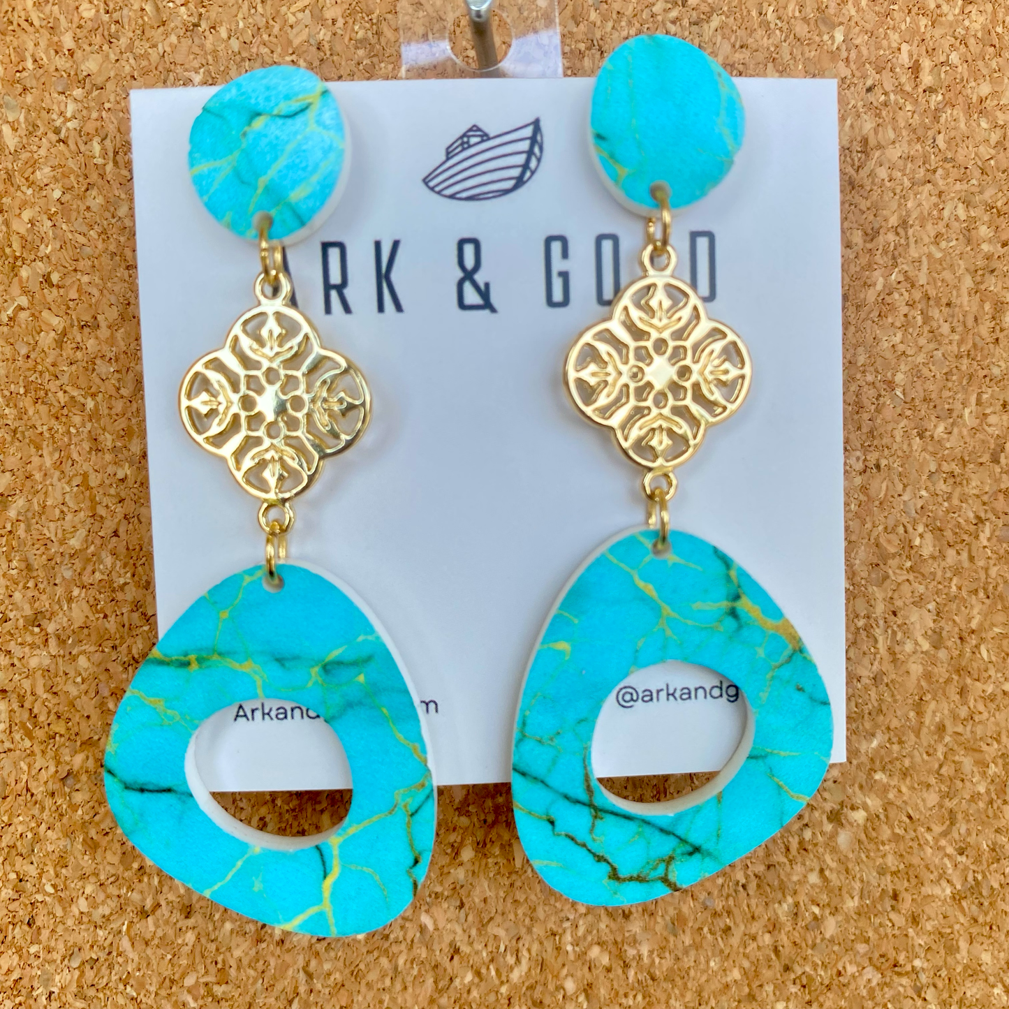 Turquoise Abstract Dangle Earrings