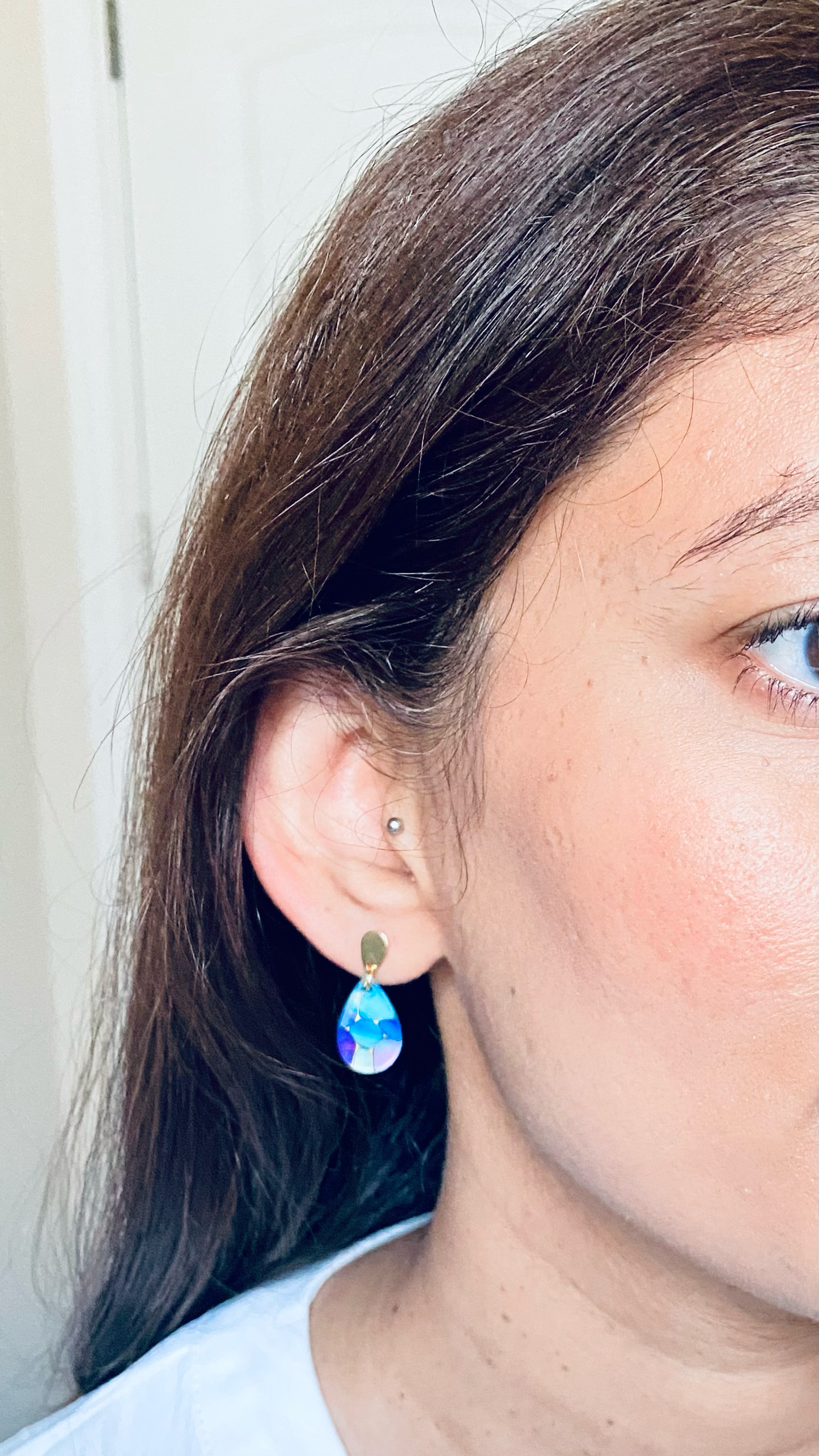 Small Stained Glass Drop Earrings