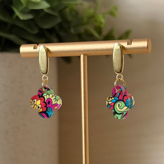 Paisley Quatrefoil Dangle Earrings