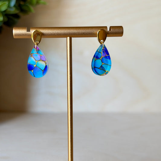Small Stained Glass Drop Earrings